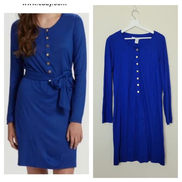 Diane von Furstenberg Emsley Dress Colbat Blue Size 12 - Picture 1 of 8
